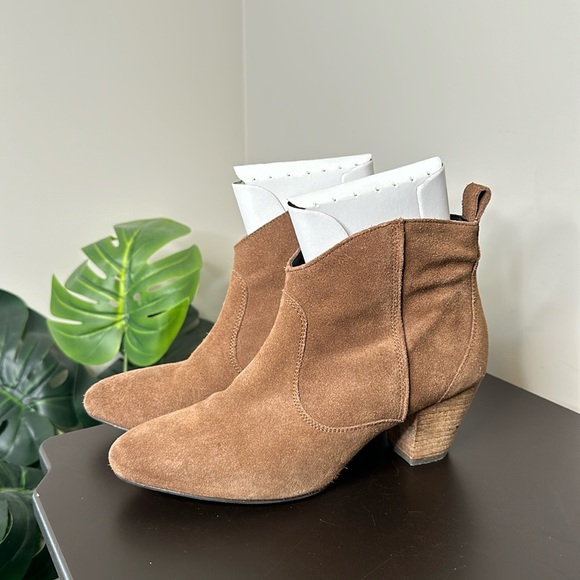 Superdry Brown Suede Heeled Boots - Picture 1 of 16